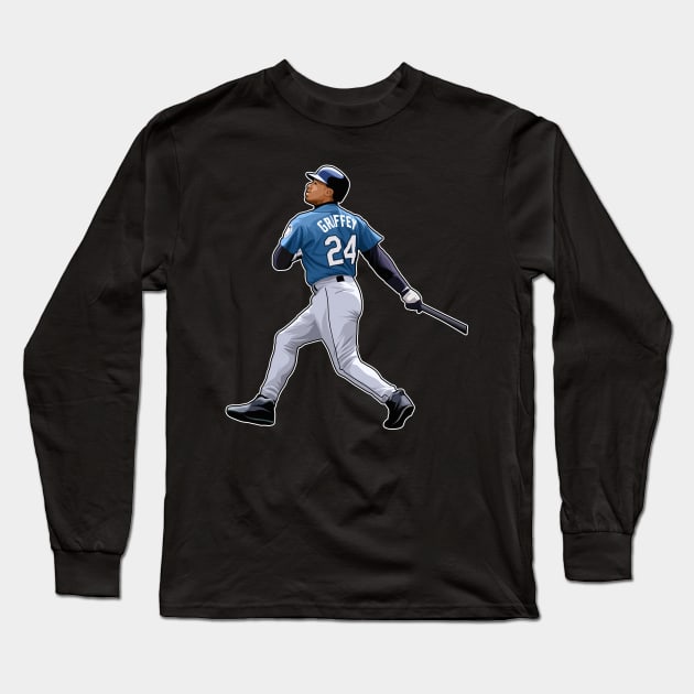 Ken Griffey Jr #24 Takes Off Long Sleeve T-Shirt by RunAndGow